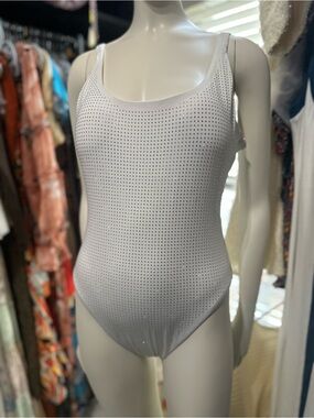 NWT, gorgeous Michael Kors White One-Piece studded Swimsuit